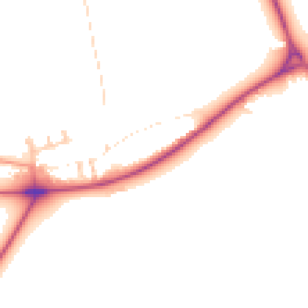 Daytime road noise heatmap for YO12 4SB