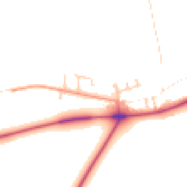 Daytime road noise heatmap for YO12 4SF
