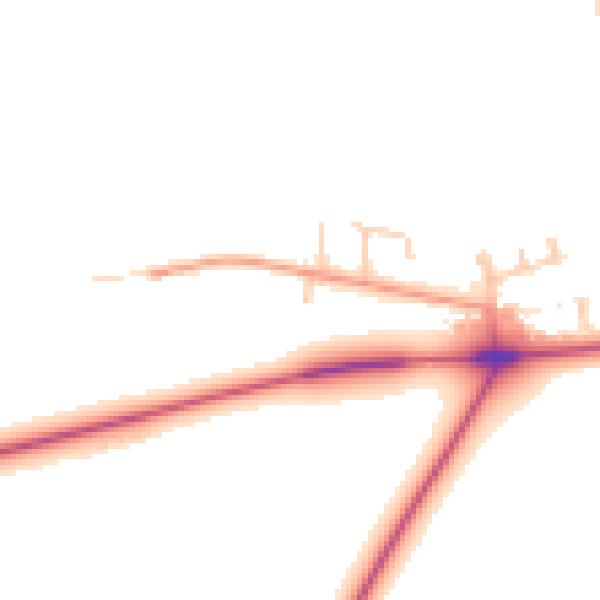 Daytime road noise heatmap for YO12 4SQ