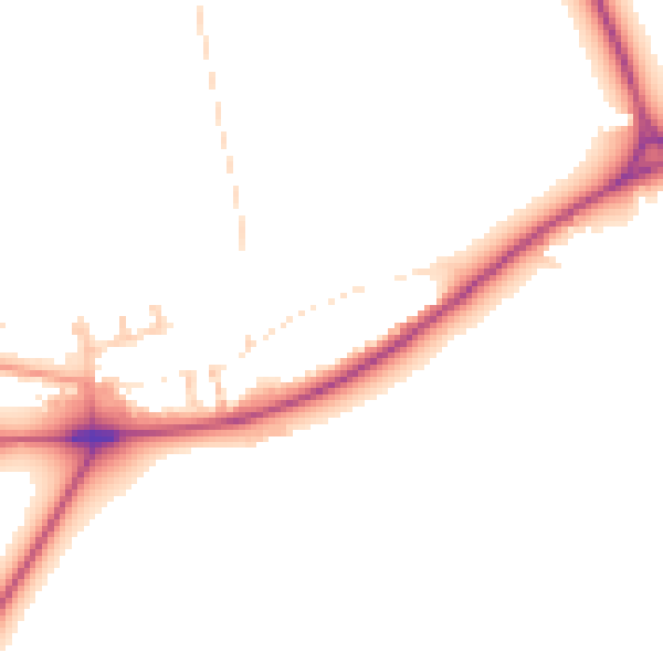 Daytime road noise heatmap for YO12 4SX