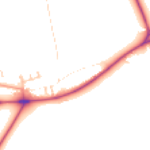 Daytime road noise heatmap for YO12 4SY