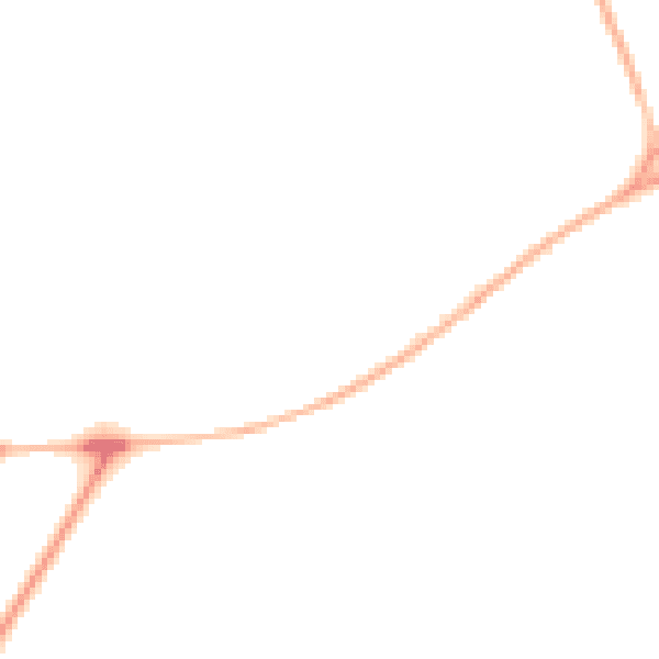 Night-time road noise heatmap for YO12 4SY