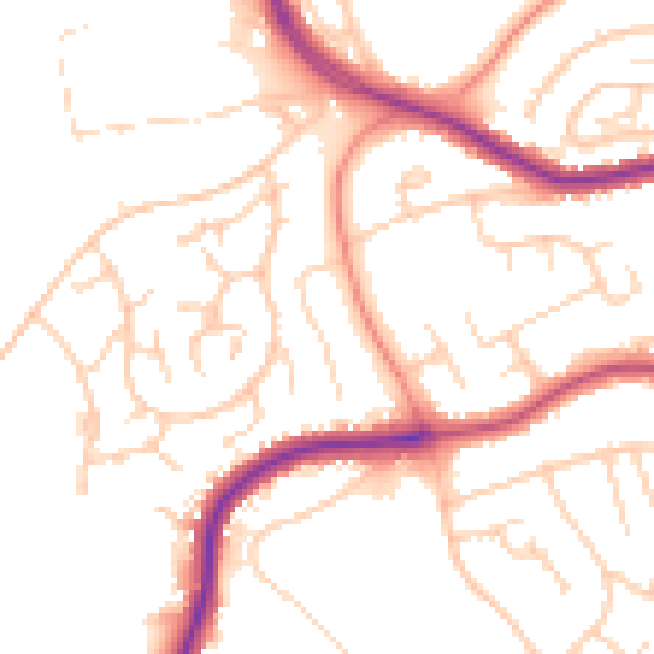 Daytime road noise heatmap for YO12 5DR