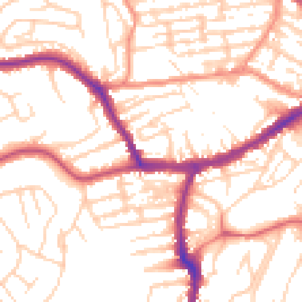 Daytime road noise heatmap for YO12 5HB
