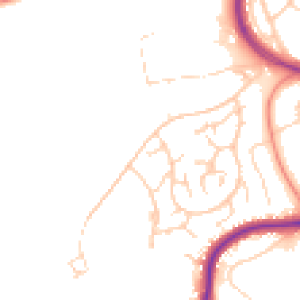 Daytime road noise heatmap for YO12 5HH