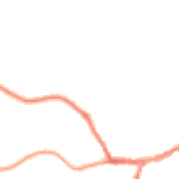 Night-time road noise heatmap for YO12 5JN