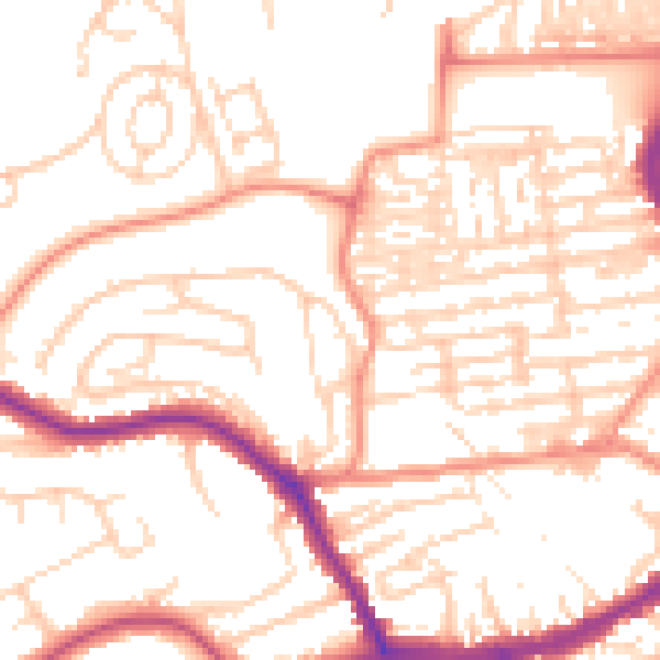 Daytime road noise heatmap for YO12 5JR