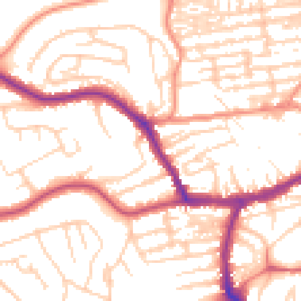 Daytime road noise heatmap for YO12 5QD