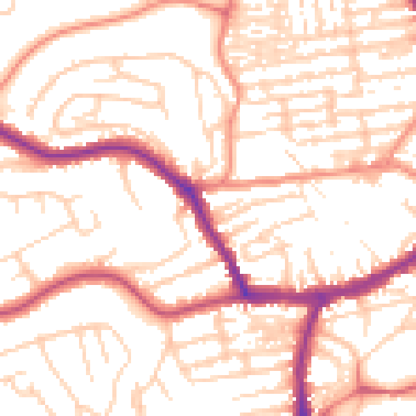 Daytime road noise heatmap for YO12 5QR
