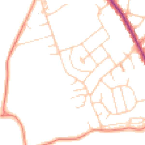 Daytime road noise heatmap for YO12 5SW
