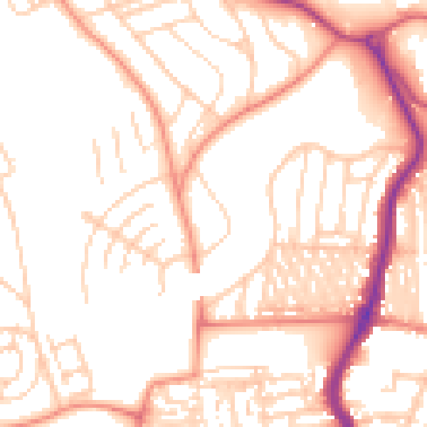 Daytime road noise heatmap for YO12 6AE