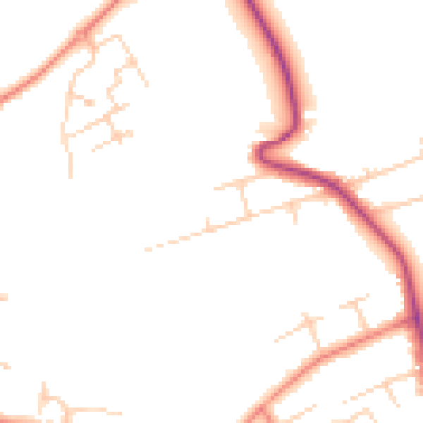 Daytime road noise heatmap for YO12 6RJ