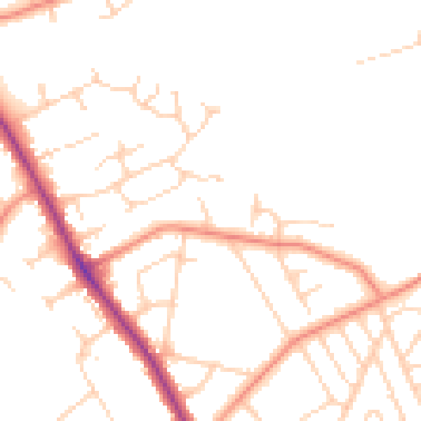 Daytime road noise heatmap for YO12 6SH