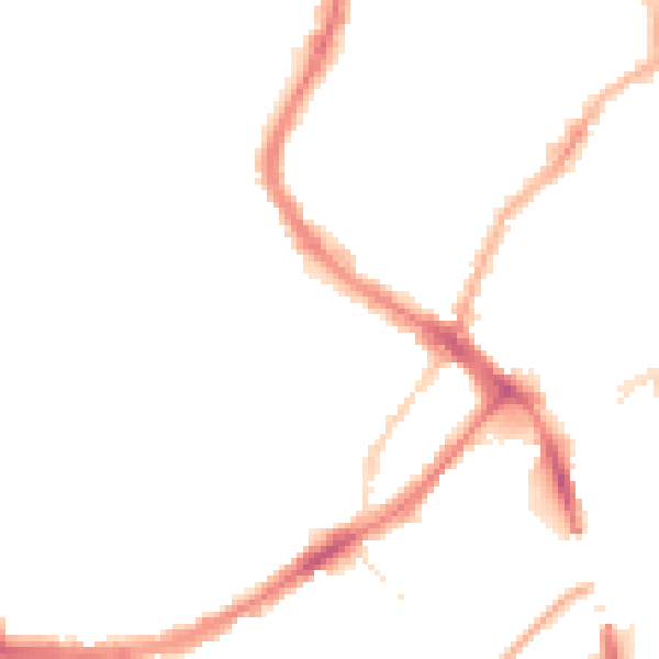 Night-time road noise heatmap for YO12 7AR
