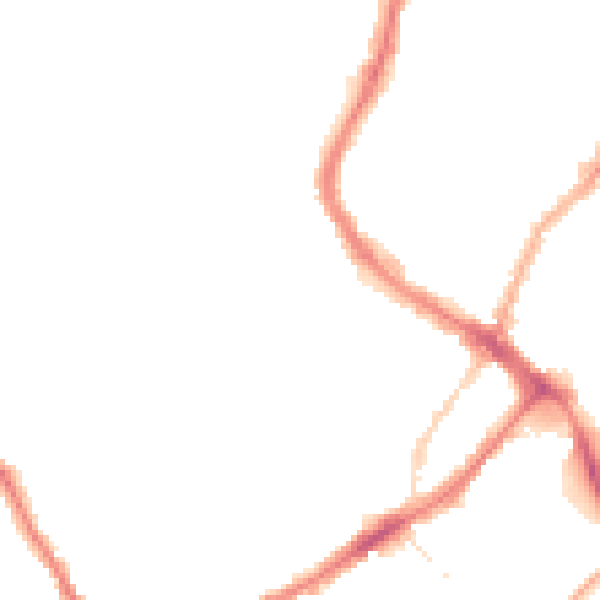 Night-time road noise heatmap for YO12 7BN