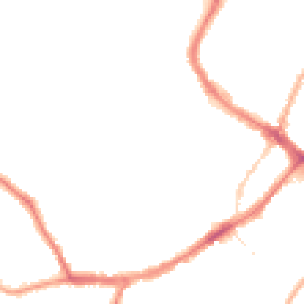 Night-time road noise heatmap for YO12 7DE
