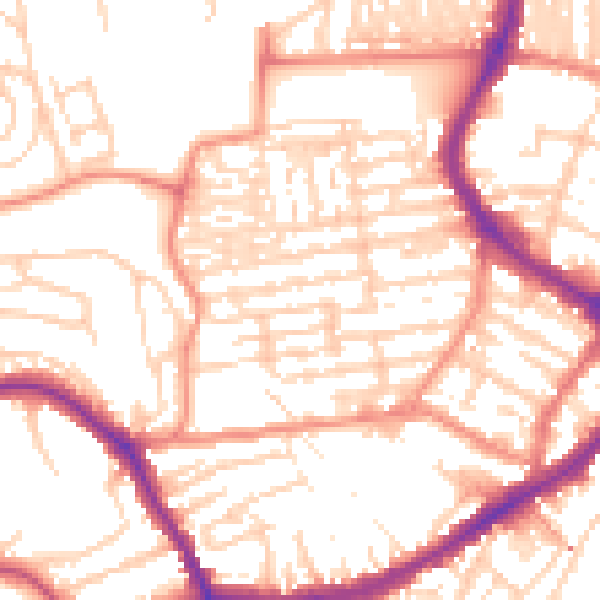 Daytime road noise heatmap for YO12 7DW