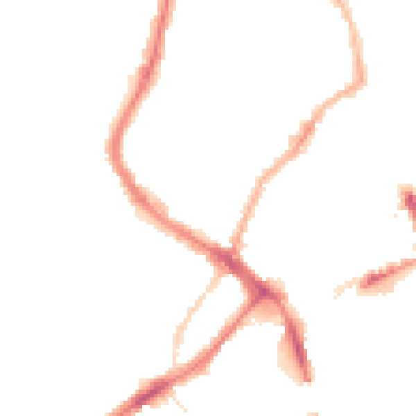 Night-time road noise heatmap for YO12 7ED