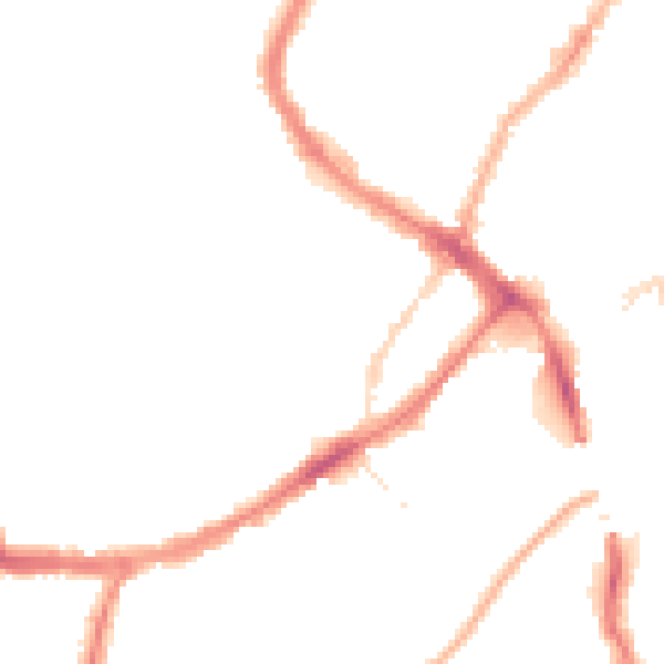 Night-time road noise heatmap for YO12 7EL