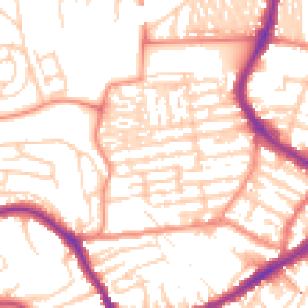 Daytime road noise heatmap for YO12 7RU