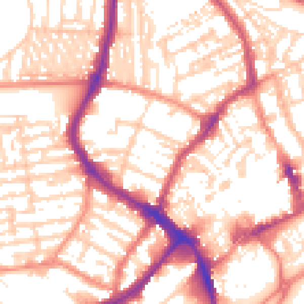 Daytime road noise heatmap for YO12 7ST
