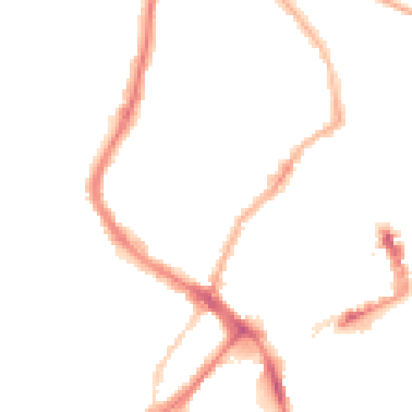Night-time road noise heatmap for YO12 7SU