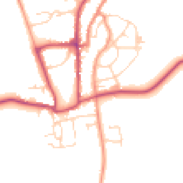 Daytime road noise heatmap for YO15 1AD