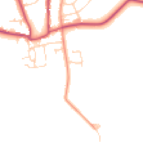 Daytime road noise heatmap for YO15 1AE