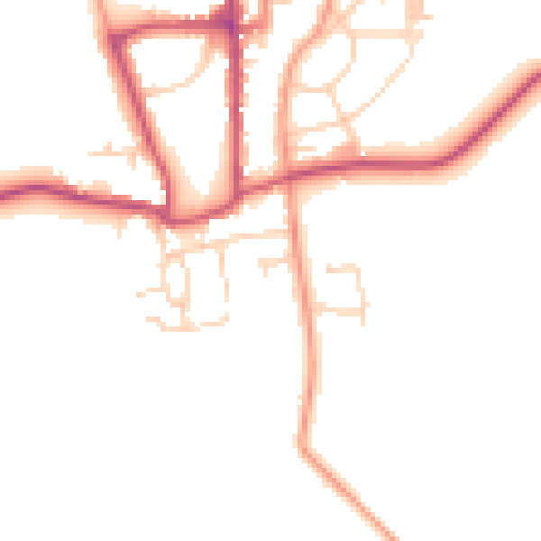 Daytime road noise heatmap for YO15 1AF
