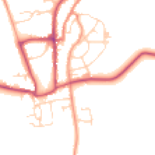 Daytime road noise heatmap for YO15 1AQ