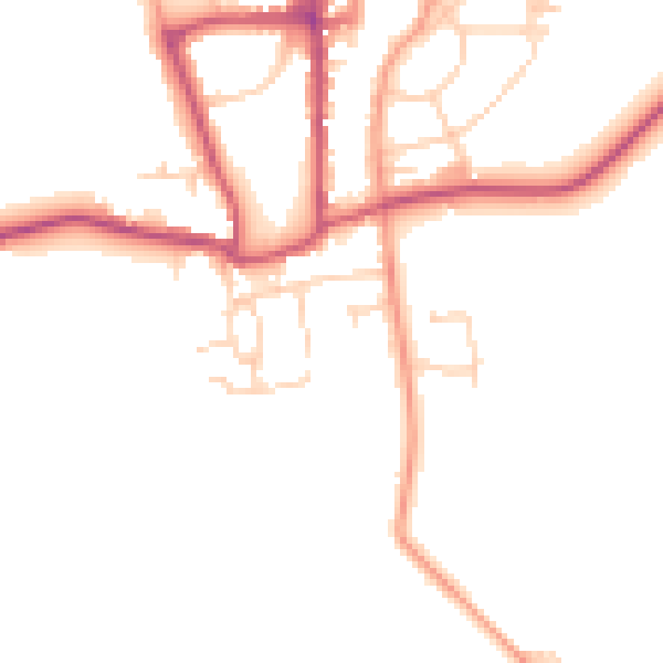 Daytime road noise heatmap for YO15 1BF