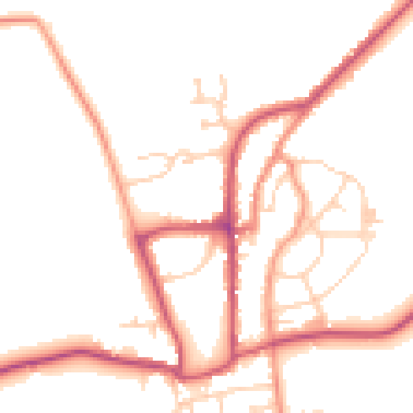 Daytime road noise heatmap for YO15 1BP