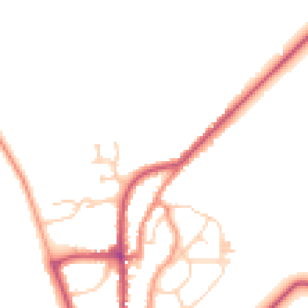 Daytime road noise heatmap for YO15 1DA