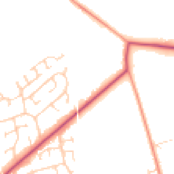 Daytime road noise heatmap for YO15 1DR