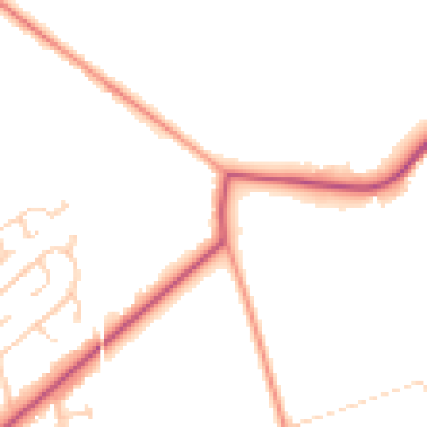 Daytime road noise heatmap for YO15 1DT