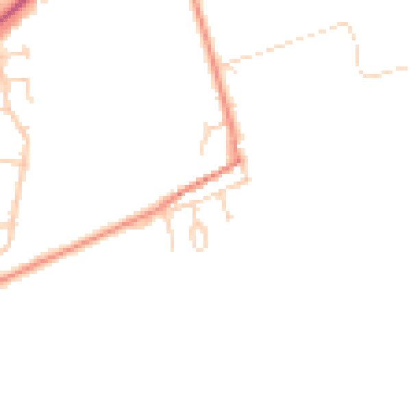 Daytime road noise heatmap for YO15 1EW