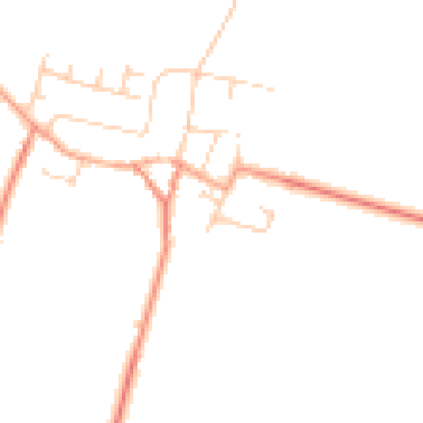 Daytime road noise heatmap for YO15 1HF