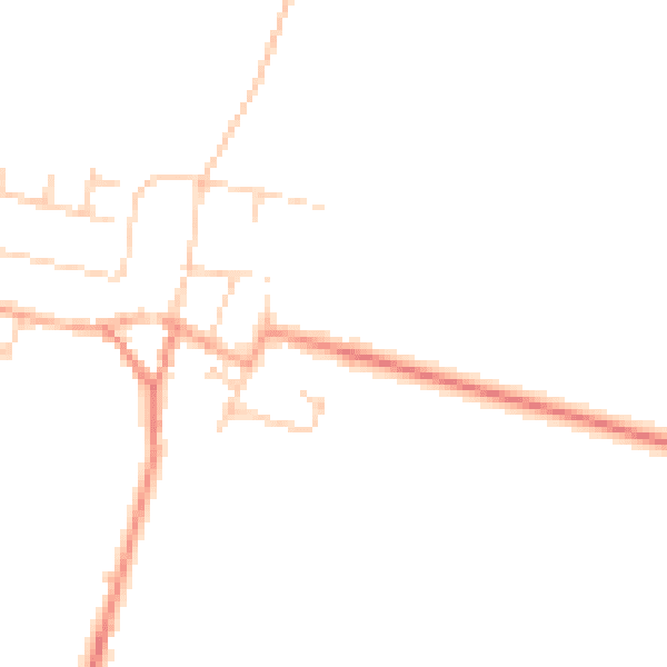 Daytime road noise heatmap for YO15 1JW