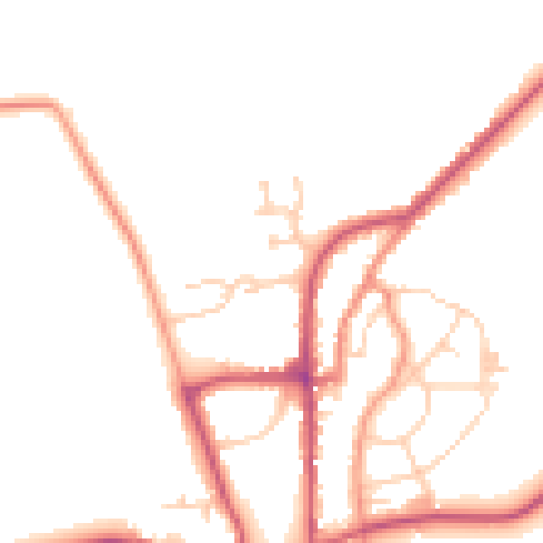 Daytime road noise heatmap for YO15 1LN