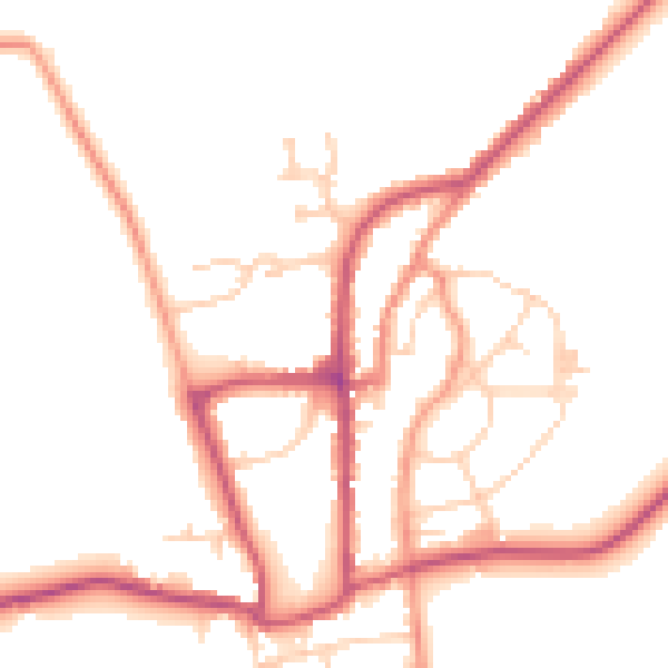 Daytime road noise heatmap for YO15 1LQ