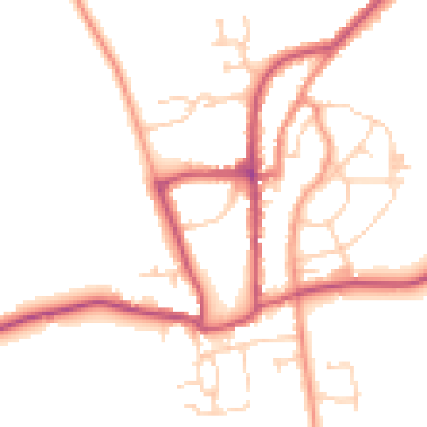 Daytime road noise heatmap for YO15 1LR