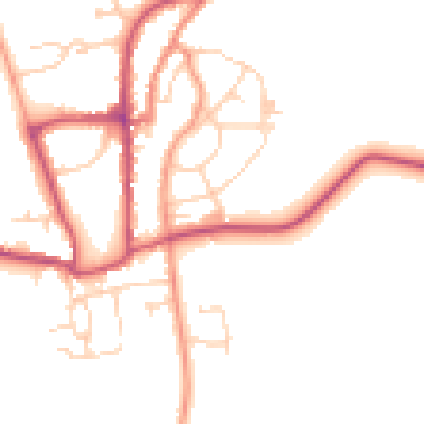 Daytime road noise heatmap for YO15 1NP