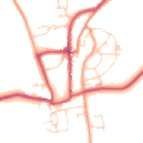 Daytime road noise heatmap for YO15 1PD