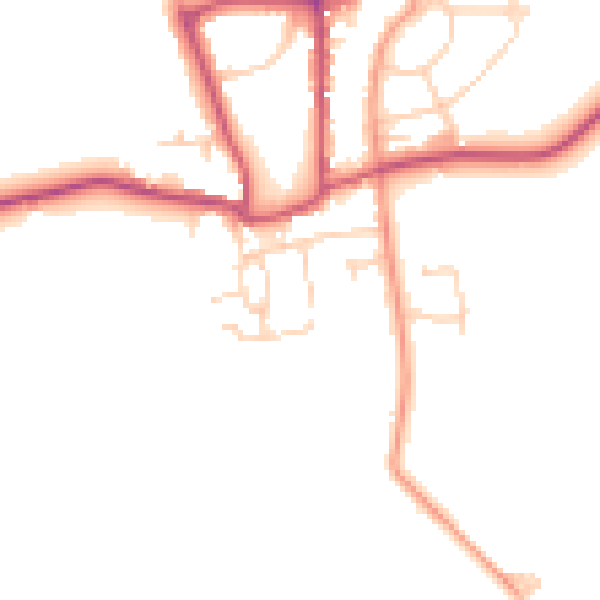 Daytime road noise heatmap for YO15 1PG