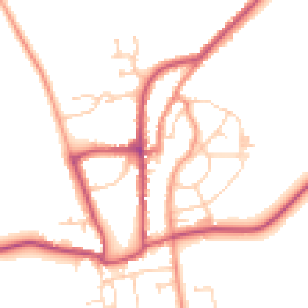 Daytime road noise heatmap for YO15 1QA