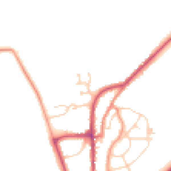 Daytime road noise heatmap for YO15 1QH