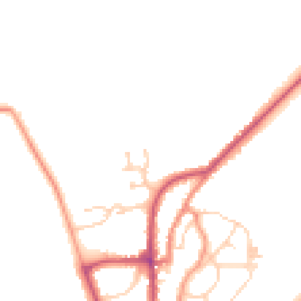 Daytime road noise heatmap for YO15 1QN