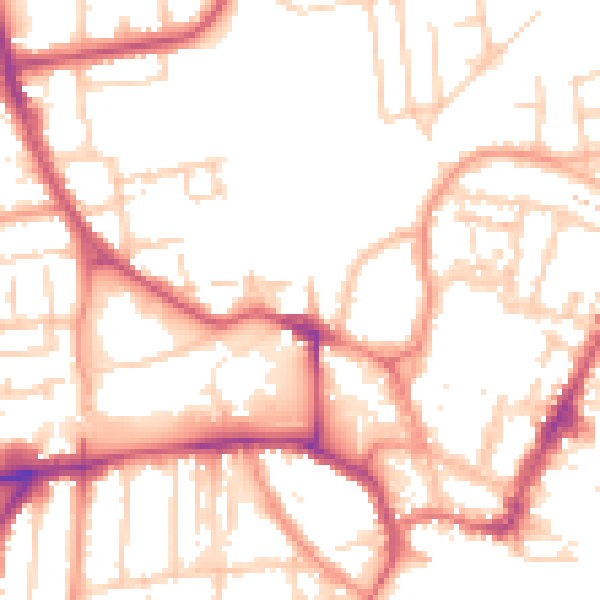 Daytime road noise heatmap for YO15 2AH