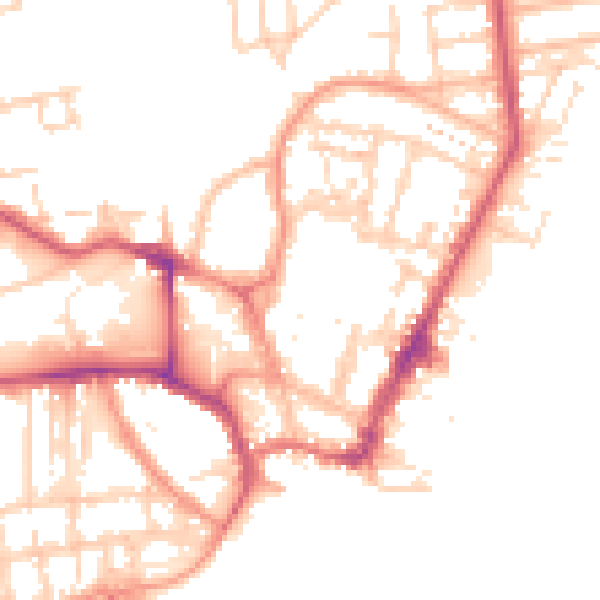 Daytime road noise heatmap for YO15 2DZ