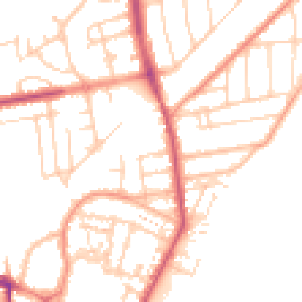 Daytime road noise heatmap for YO15 2HL